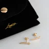 9ct Gold Graduated Star Stud Earrings