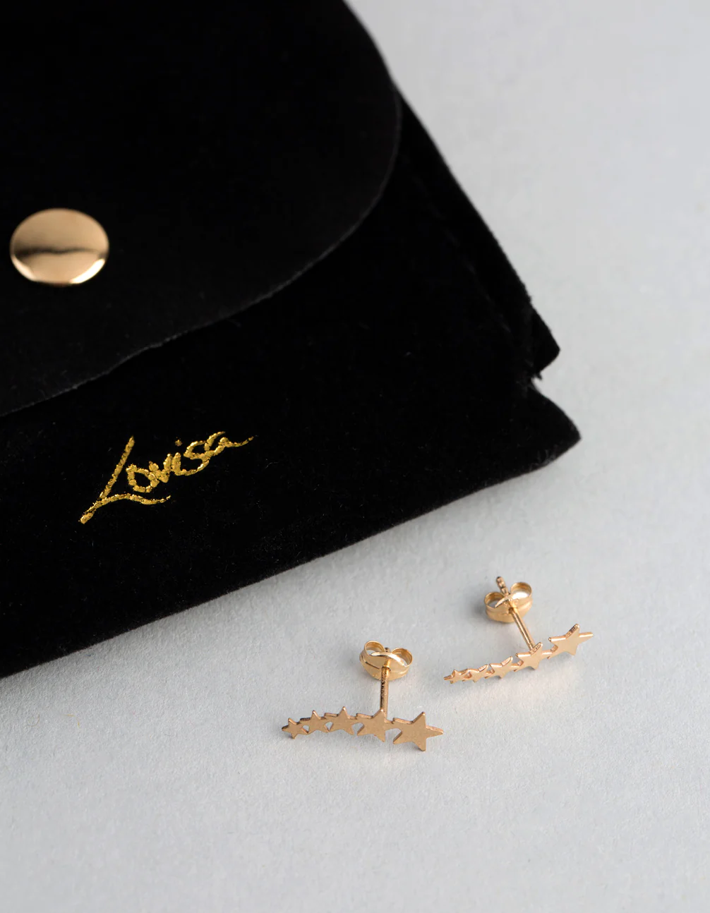 9ct Gold Graduated Star Stud Earrings