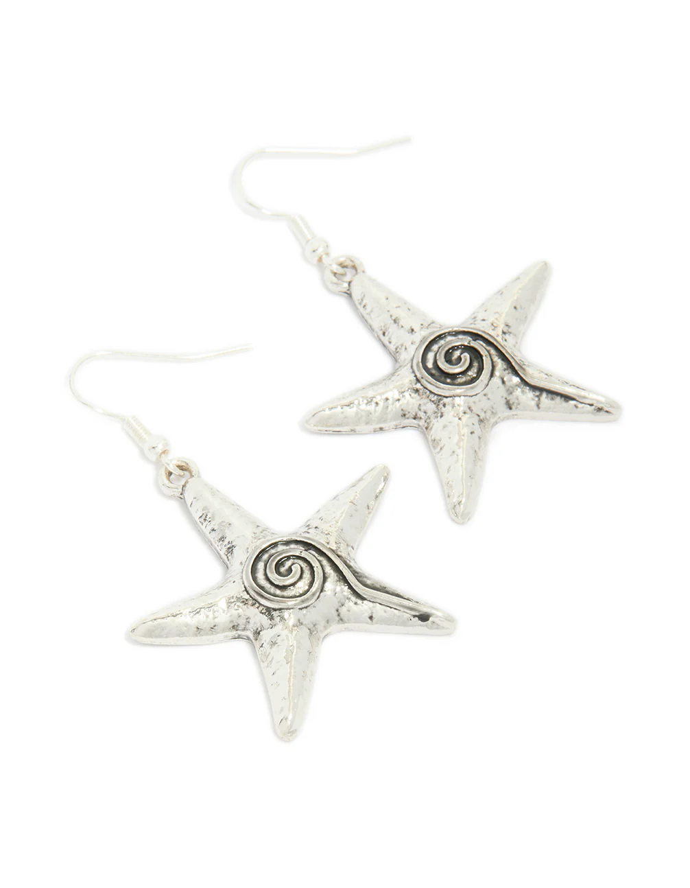163-antique-silver-swirl-starfish-hook-earrings-2.webp Antique Silver Swirl Starfish Hook Earrings