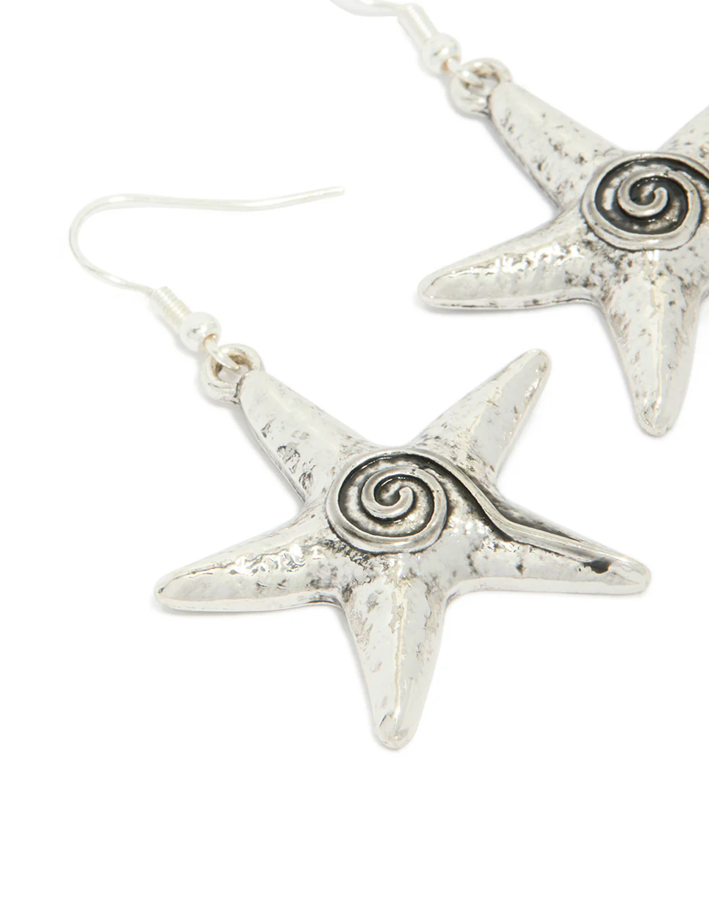 163-antique-silver-swirl-starfish-hook-earrings-4.webp Antique Silver Swirl Starfish Hook Earrings