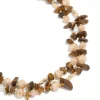 Acrylic Beaded & Tigers Eye Semi Precious Stone Boho Layered Necklace