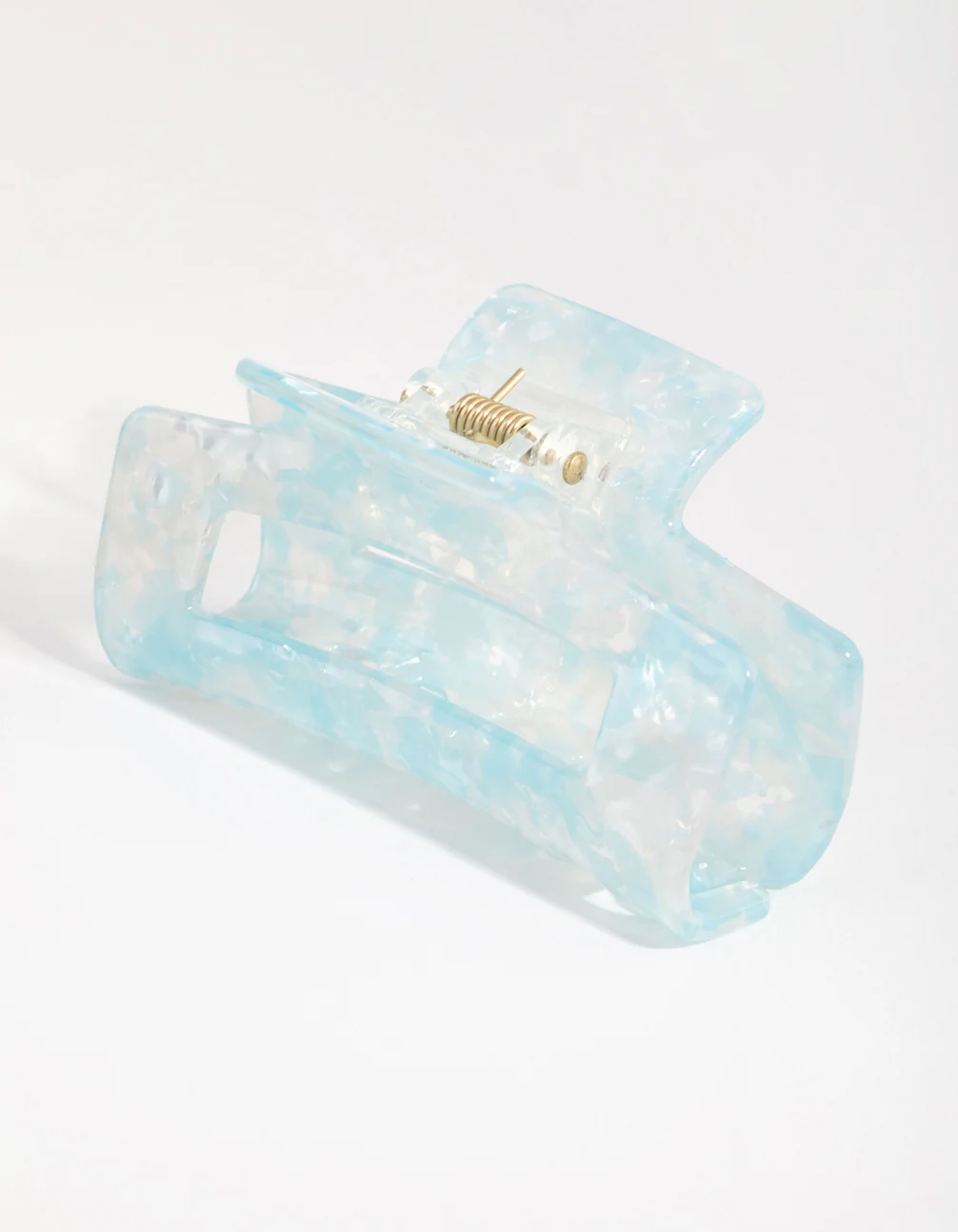 Acrylic Blue Shell Rectangle Claw Clip