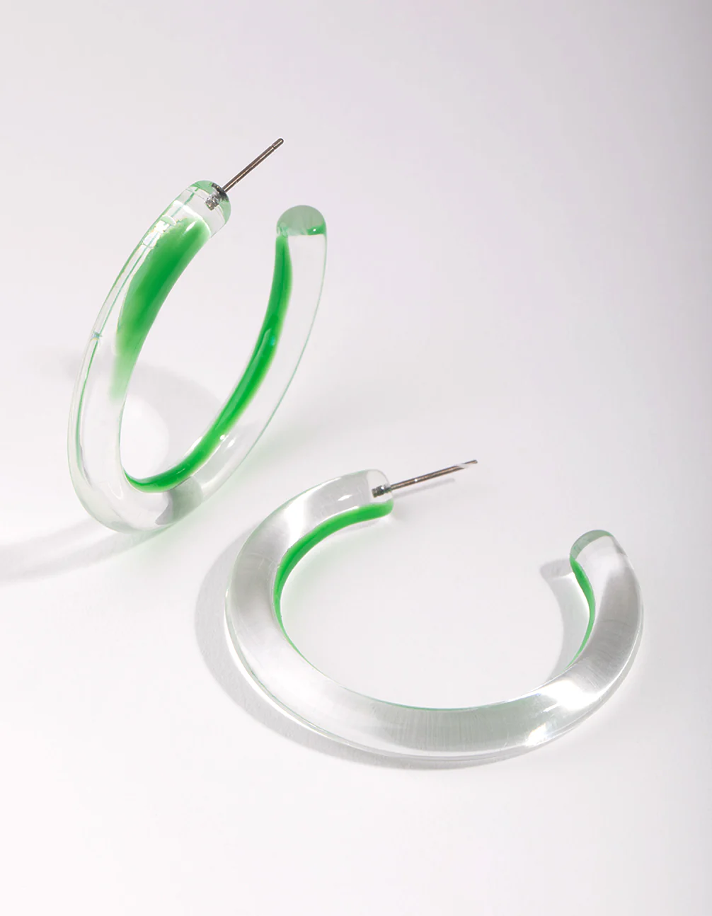 1653-acrylic-bright-green-hoop-earrings-1.webp Acrylic Bright Green Hoop Earrings