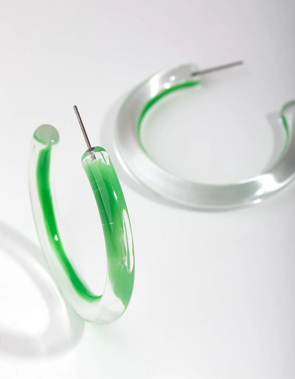 1653-acrylic-bright-green-hoop-earrings-2.webp Acrylic Bright Green Hoop Earrings
