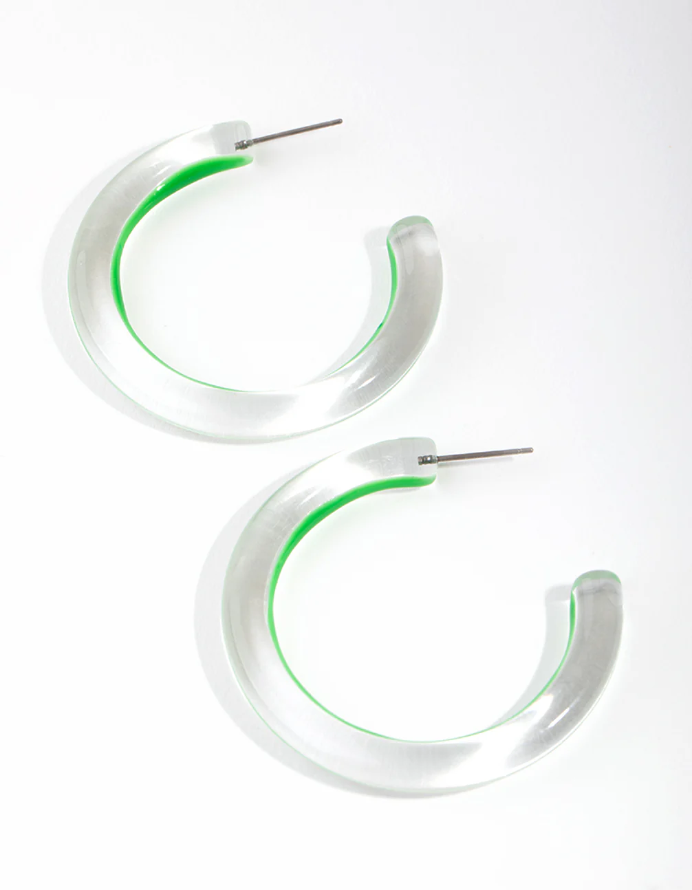 1653-acrylic-bright-green-hoop-earrings-3.webp Acrylic Bright Green Hoop Earrings