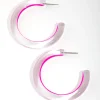 Acrylic Bright Pink Hoop Earrings