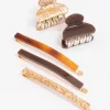 Acrylic Brown Slide Claw Clip Pack