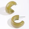 Acrylic Curve Half Hoop Earrings