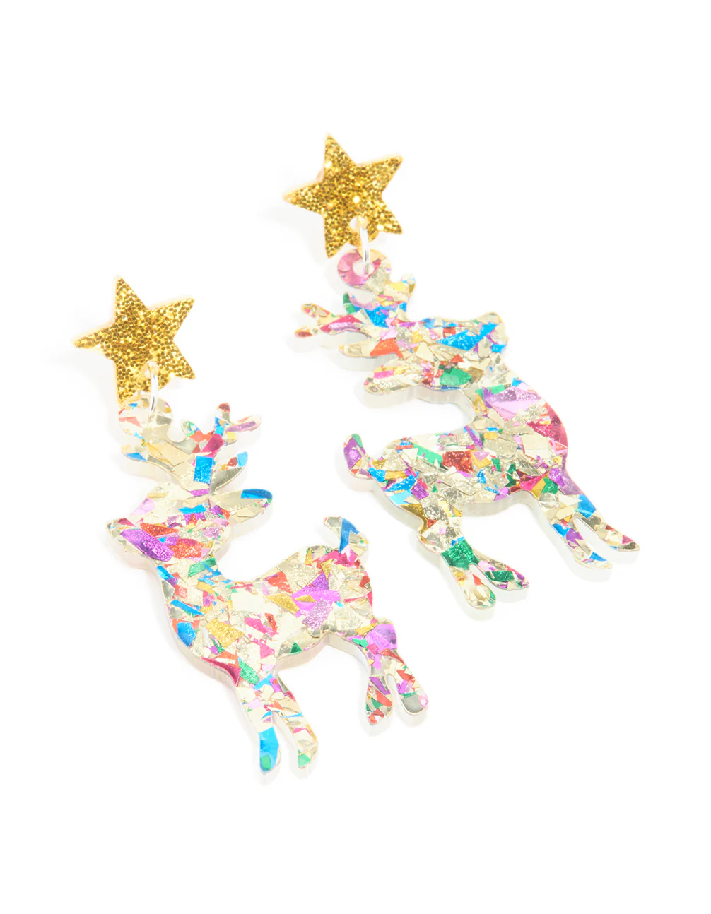 1691-acrylic-glitter-star-reindeer-drop-earrings-1.webp Acrylic Glitter Star Reindeer Drop Earrings
