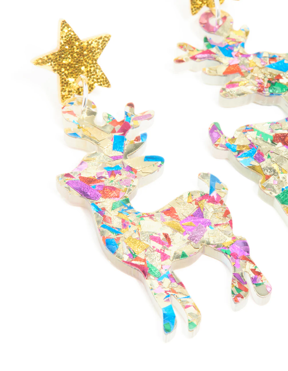 1691-acrylic-glitter-star-reindeer-drop-earrings-2.webp Acrylic Glitter Star Reindeer Drop Earrings