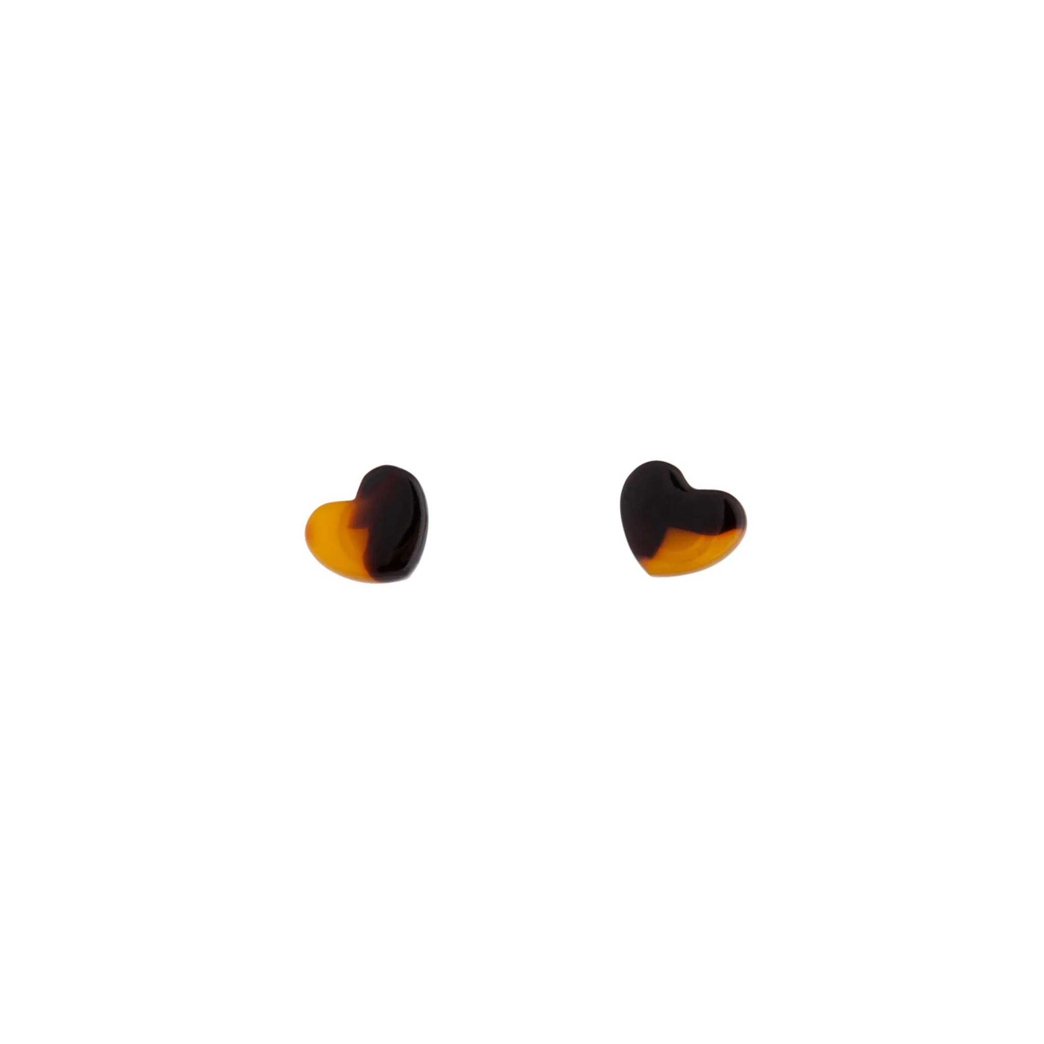 Acrylic Mini Heart Tortoiseshell Earrings