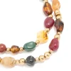 Acrylic Mixed Stone Beaded Double Row Necklace
