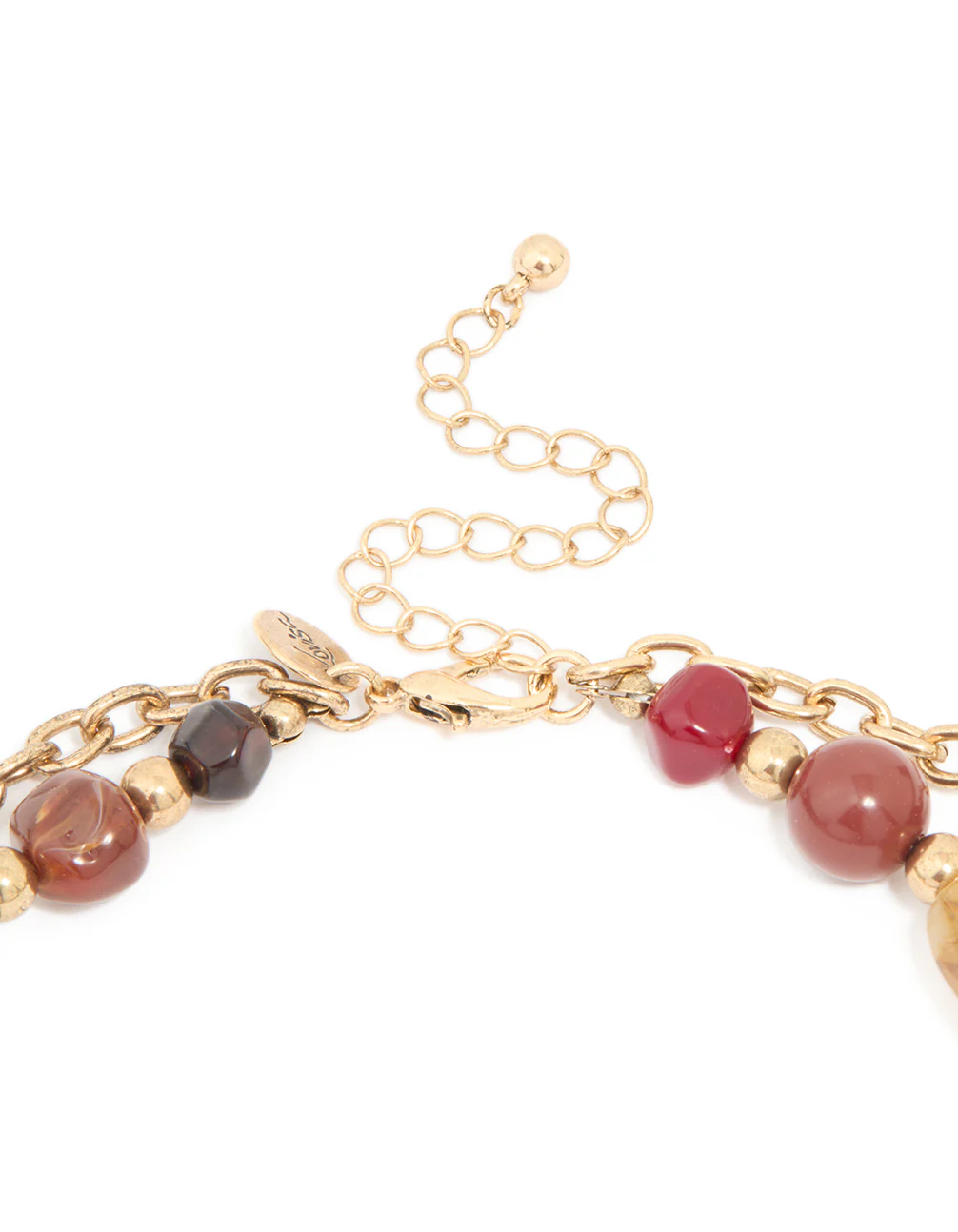 Acrylic Mixed Stone Beaded Double Row Necklace