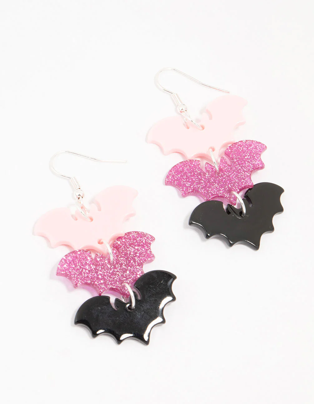 1733-acrylic-pink-black-glitter-bat-drop-earrings-1.webp Acrylic Pink & Black Glitter Bat Drop Earrings