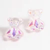 Acrylic Pink Candy Bear Stud Earrings
