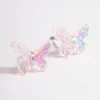 Acrylic Pink Candy Butterfly Stud Earrings