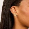 Classic Gold Plated Brass Chunky Hoop Earrings 3-Pack