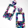 Acrylic Rectangle Cut-Out Drop Earrings