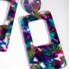 Acrylic Rectangle Cut-Out Drop Earrings