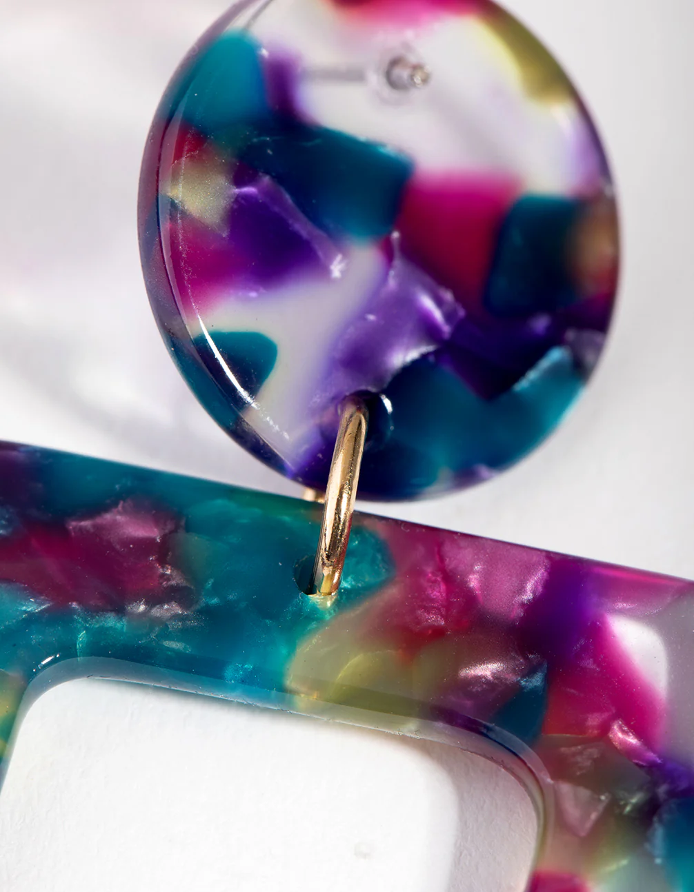 Acrylic Rectangle Cut-Out Drop Earrings