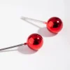 Acrylic Red Festive Ball Stud Earrings
