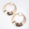 Acrylic Semi Precious Stone Hoop Earrings