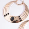 Acrylic Semi Precious Stone Hoop Earrings