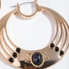 Acrylic Semi Precious Stone Hoop Earrings