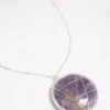 Amethyst Caged Stone Long Necklace