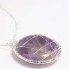Amethyst Caged Stone Long Necklace