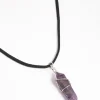 Amethyst Crystal Shard Suede Cord Necklace