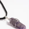 Amethyst Crystal Shard Suede Cord Necklace