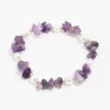 Amethyst Semi Precious Chip And Pearl Bracelet