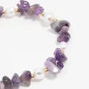 Amethyst Semi Precious Chip And Pearl Bracelet