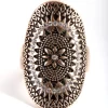 Antique Flower Etched Disc Ring