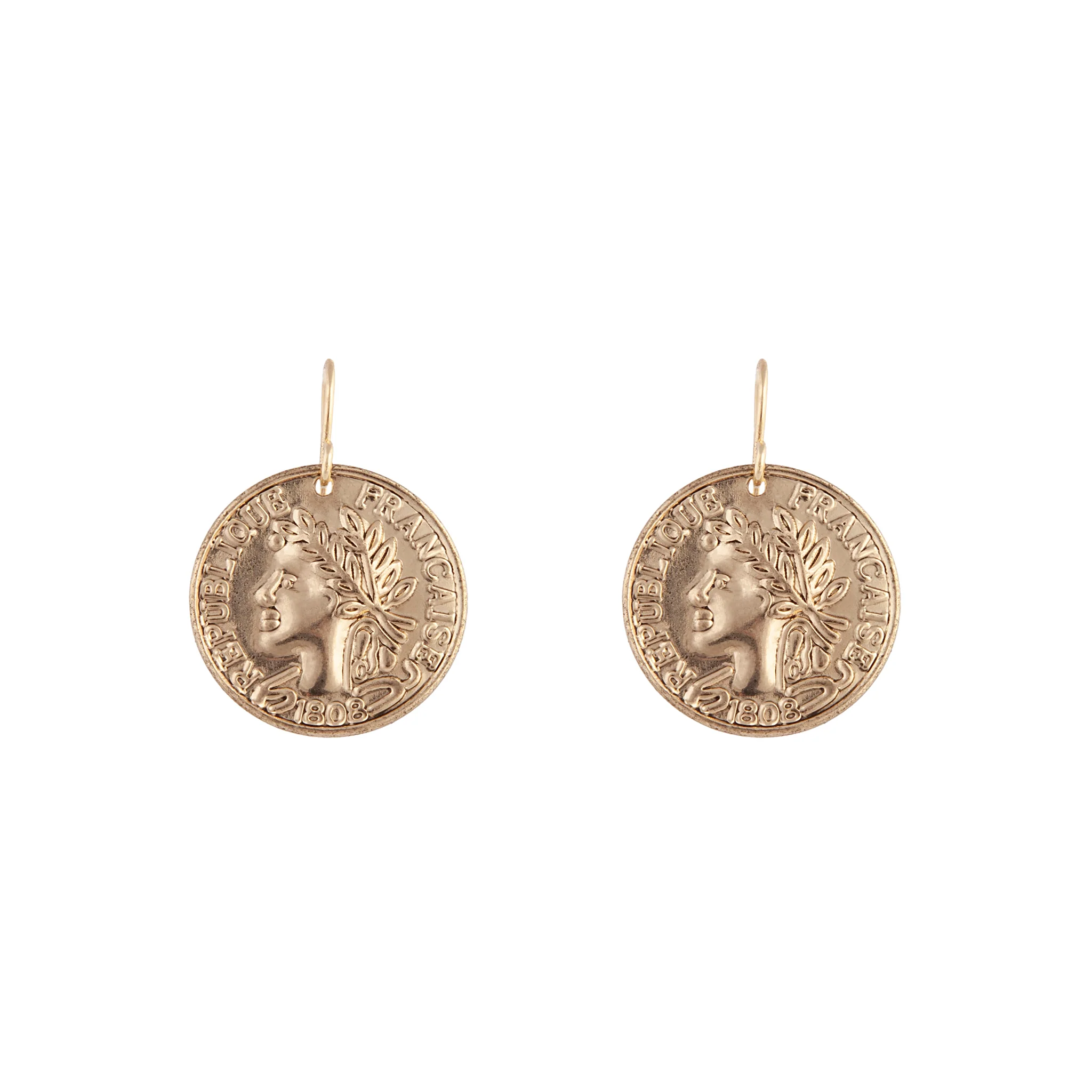 1796-antique-gold-ancient-greek-coin-drop-earrings-1.webp Antique Gold Ancient Greek Coin Drop Earrings