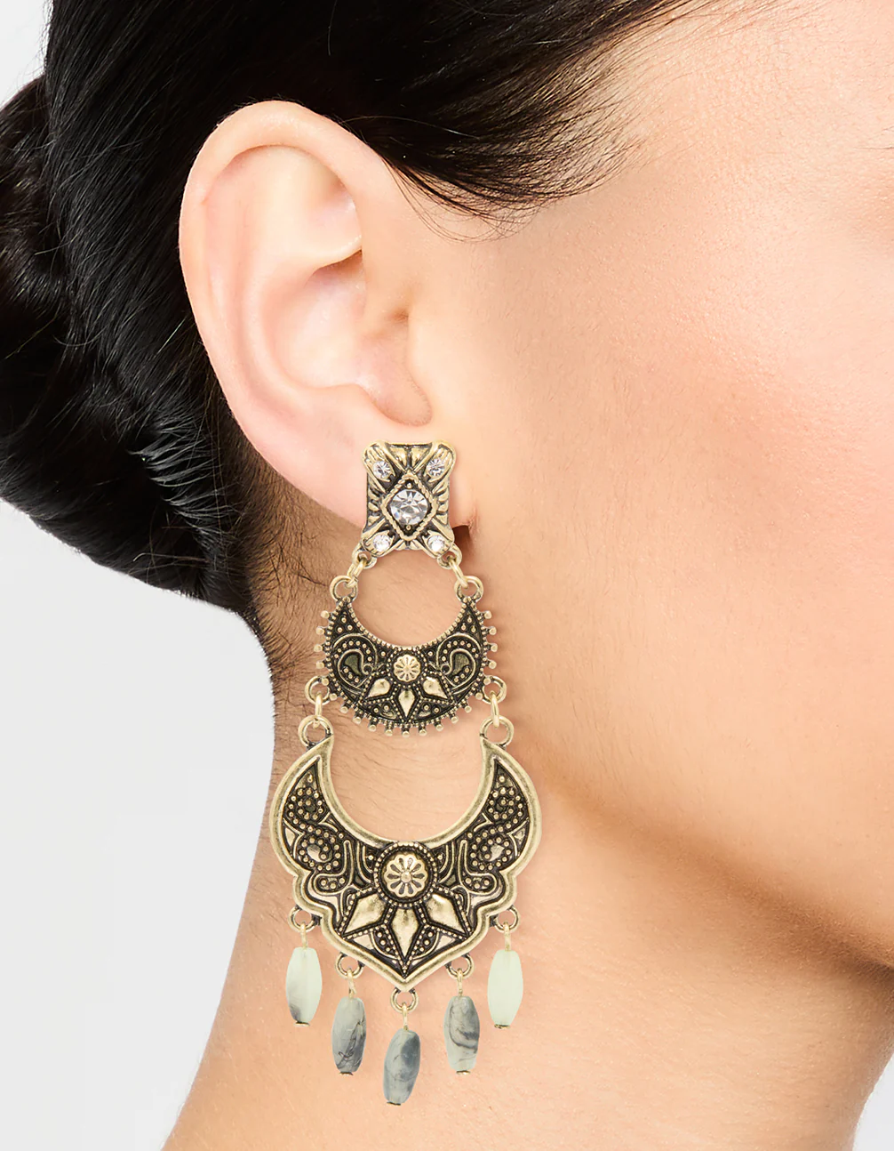 1798-antique-gold-beaded-textured-drop-earrings-2.webp Antique Gold Beaded Textured Drop Earrings