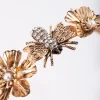 Antique Gold Bee & Flower Alice Band