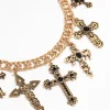 1800-antique-gold-black-metallic-cross-charm-necklace-1.webp Antique Gold Black Metallic Cross Charm Necklace