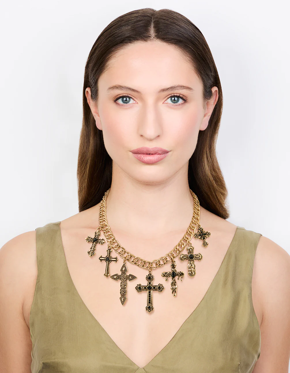 1800-antique-gold-black-metallic-cross-charm-necklace-3.webp Antique Gold Black Metallic Cross Charm Necklace