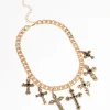 1800-antique-gold-black-metallic-cross-charm-necklace-4.webp Antique Gold Black Metallic Cross Charm Necklace
