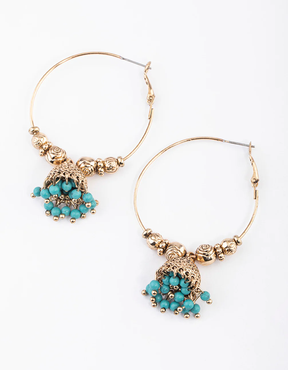 1802-antique-gold-blue-bead-hoop-jhumka-earrings-1.webp Antique Gold Blue Bead Hoop Jhumka Earrings