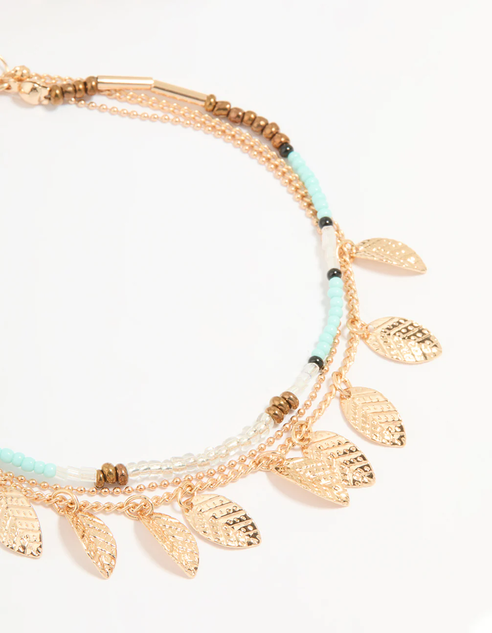 1803-antique-gold-blue-beaded-leaf-layered-anklet-2.webp Antique Gold Blue Beaded & Leaf Layered Anklet