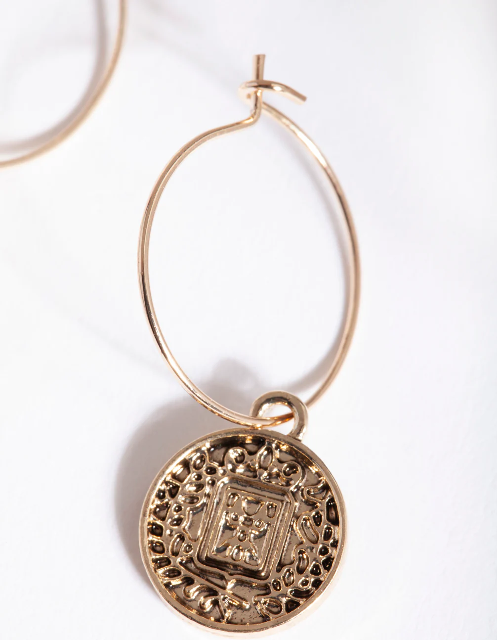 1805-antique-gold-bohemian-disc-hoop-earrings-2.webp Antique Gold Bohemian Disc Hoop Earrings