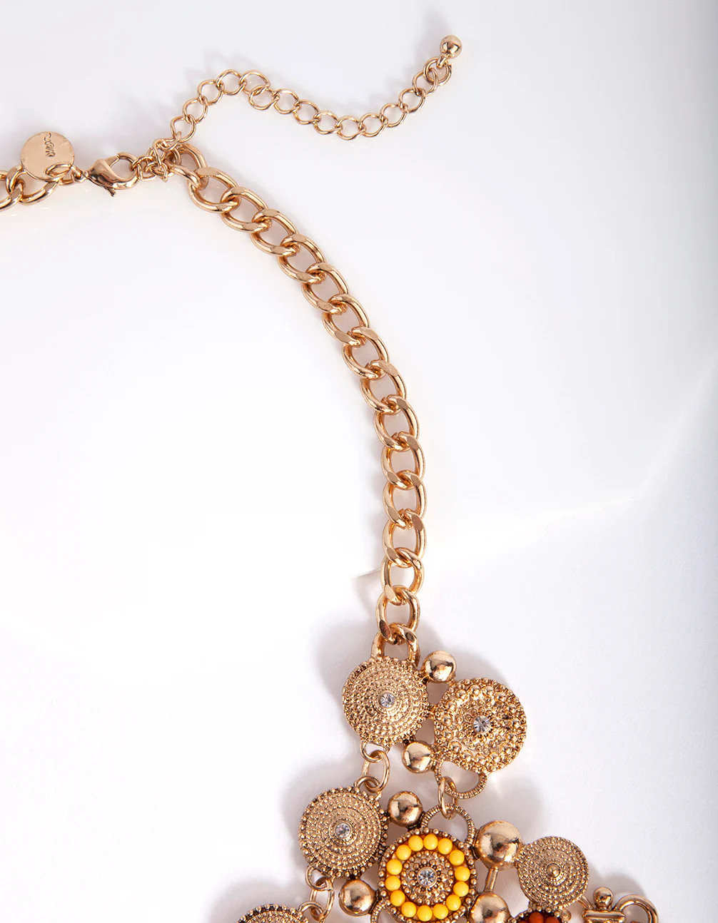 1806-antique-gold-bohemian-disc-statement-necklace-3.webp Antique Gold Bohemian Disc Statement Necklace