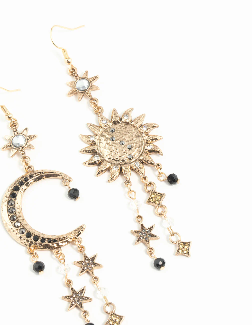 1812-antique-gold-celestial-grey-black-gem-earrings-4.webp Antique Gold Celestial Grey Black Gem Earrings