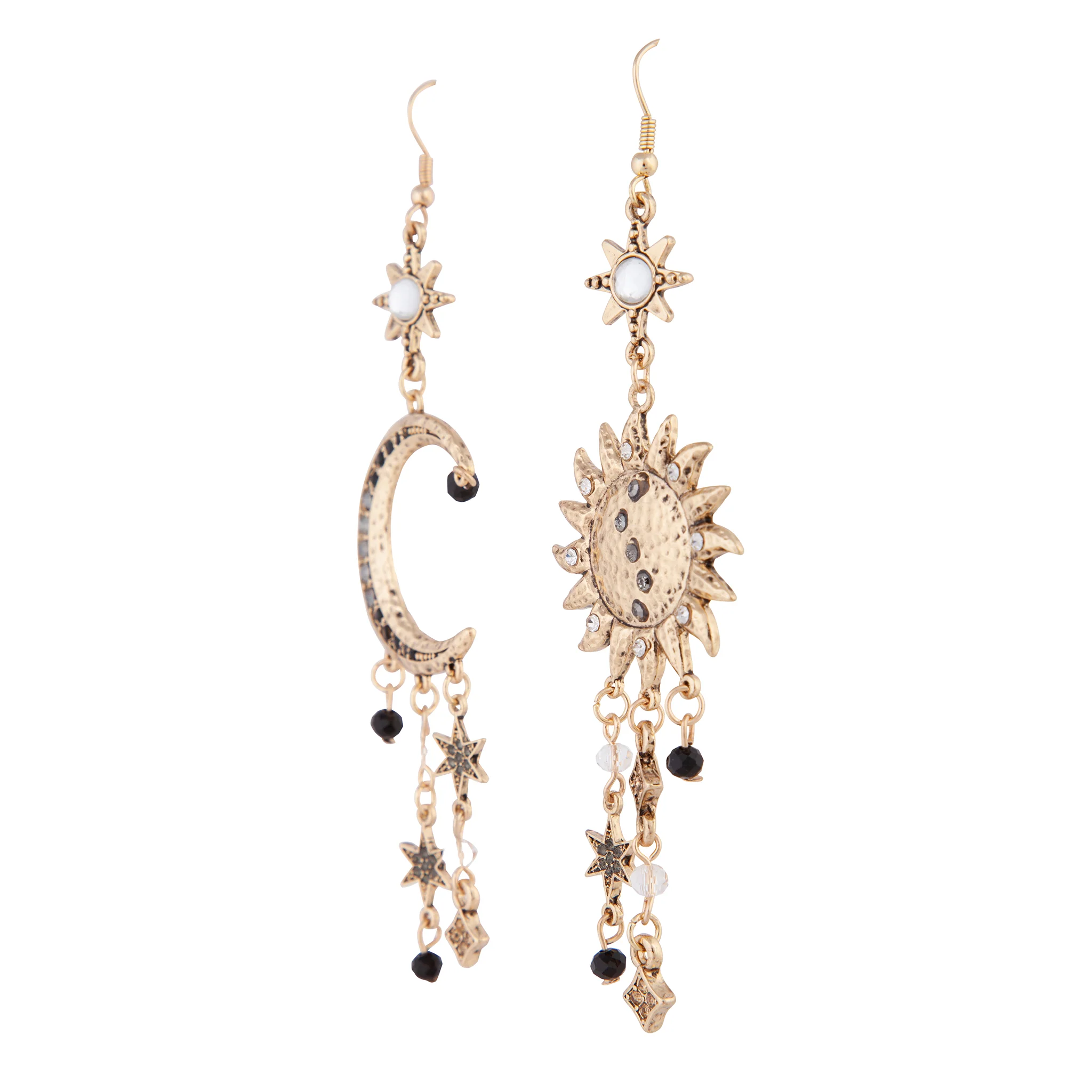 1812-antique-gold-celestial-grey-black-gem-earrings-5.webp Antique Gold Celestial Grey Black Gem Earrings