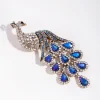 Antique Gold Diamante Peacock Broach