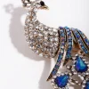 Antique Gold Diamante Peacock Broach