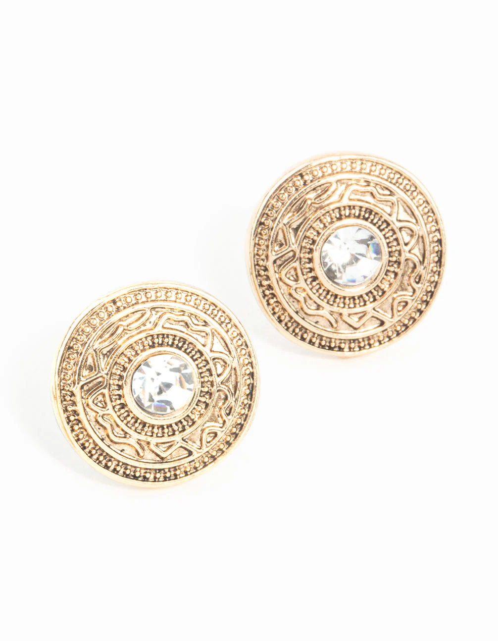 1818-antique-gold-diamante-stud-earrings-1.webp Antique Gold Diamante Stud Earrings